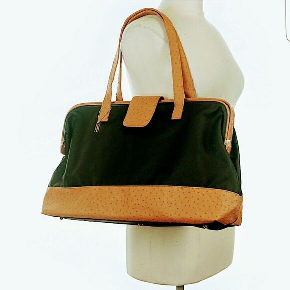 Elizabeth Arden ostrich tote weekend travel bag - Picture 1 of 8